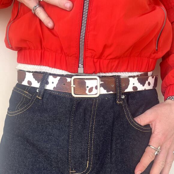 y2k 2000s western brown and white cow belt - Picture 6 of 9